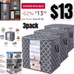 3pack Storage Bags Large Blanket Clothes Organization and Storage Containers