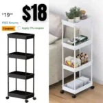 4-Tier Rolling Cart,Utility Carts with Wheels,Cute Room Decor,Organization and Storage