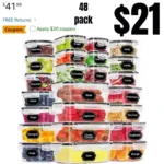 48 Pack Food Storage Containers with Airtight Lids (24 Containers & 24 Lids)