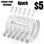 6Pack iPhone Charger Fast Charging Lightning Cable