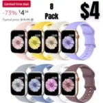 8 Pack Sport Band Compatible with Apple Watch Bands
