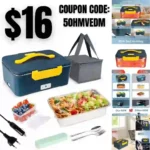 80W Electric Lunch Box Food Heater, 1.8L Portable Food Warmer