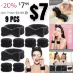 9PCS Wrist Towels for Washing Face, Microfiber Face Washing Wristbands Makeup Headband Spa Wash Towel Band Absorbent Wrist Sweatband for Women