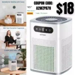 Air Purifiers for Bedroom, HEPA Covers Up to 302 sq.ft Room, 24db Sleep Model, Night Lighting, 3 Timers