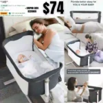 Baby Bassinet Bedside Sleeper, Easy to Assemble Bassinets for Baby