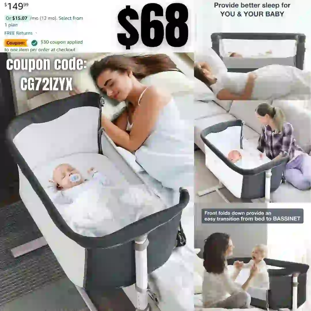 Baby Bassinet Bedside Sleeper, Easy to Assemble Bassinets for Baby