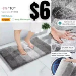 Bathroom Rugs Mat, Luxury Soft Comfortable Plush Absorbent Microfiber Bath Rugs
