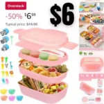 Bento Box Lunch Box Kit, 3 Stackable Bento Lunch Containers
