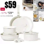 CAROTE 11pcs Pots and Pans Set, Nonstick Cookware Sets Detachable Handle, Induction RV Kitchen Set