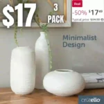Ceramic Vase Set – Set of 3 Small White Vases – Ceramic Vase