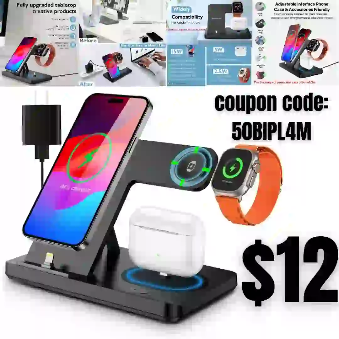 Power Strip Surge Protector – Flat Plug, Wall Mount, 8 Wide Outlets with 4 USB Ports