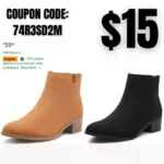 Chelsea Fashion Ankle Wedge Boots Classic Booties Chunky Heel Slip On Zipper