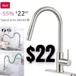 Commercial Kitchen Faucet with Pull Down Sprayer RV Touch Faucet for Kitchen Sink Singel Handle Travel Trailer Brushed Nickel Kitchen Faucet High Arc Fit