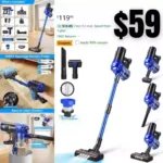 Cordless Vacuum Cleaner Rechargeable with Powerful Brushless Moter