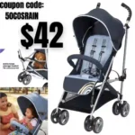 Cosco Simple Fold Compact Stroller, Folds with one Hand and Stands on its own
