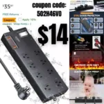 Covozon Outdoor Power Strip Weatherproof, Waterproof Surge Protector with 8 Wide Outlet & 4 USB Ports