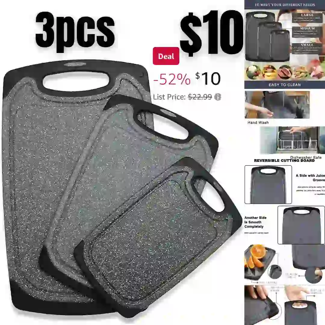 Cutting Boards for Kitchen, Set of 3