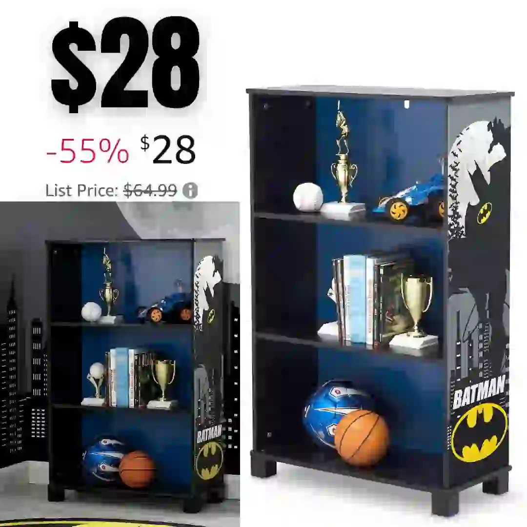 Delta Children Deluxe 3-Shelf Bookcase – Ideal for Books, Homeschooling