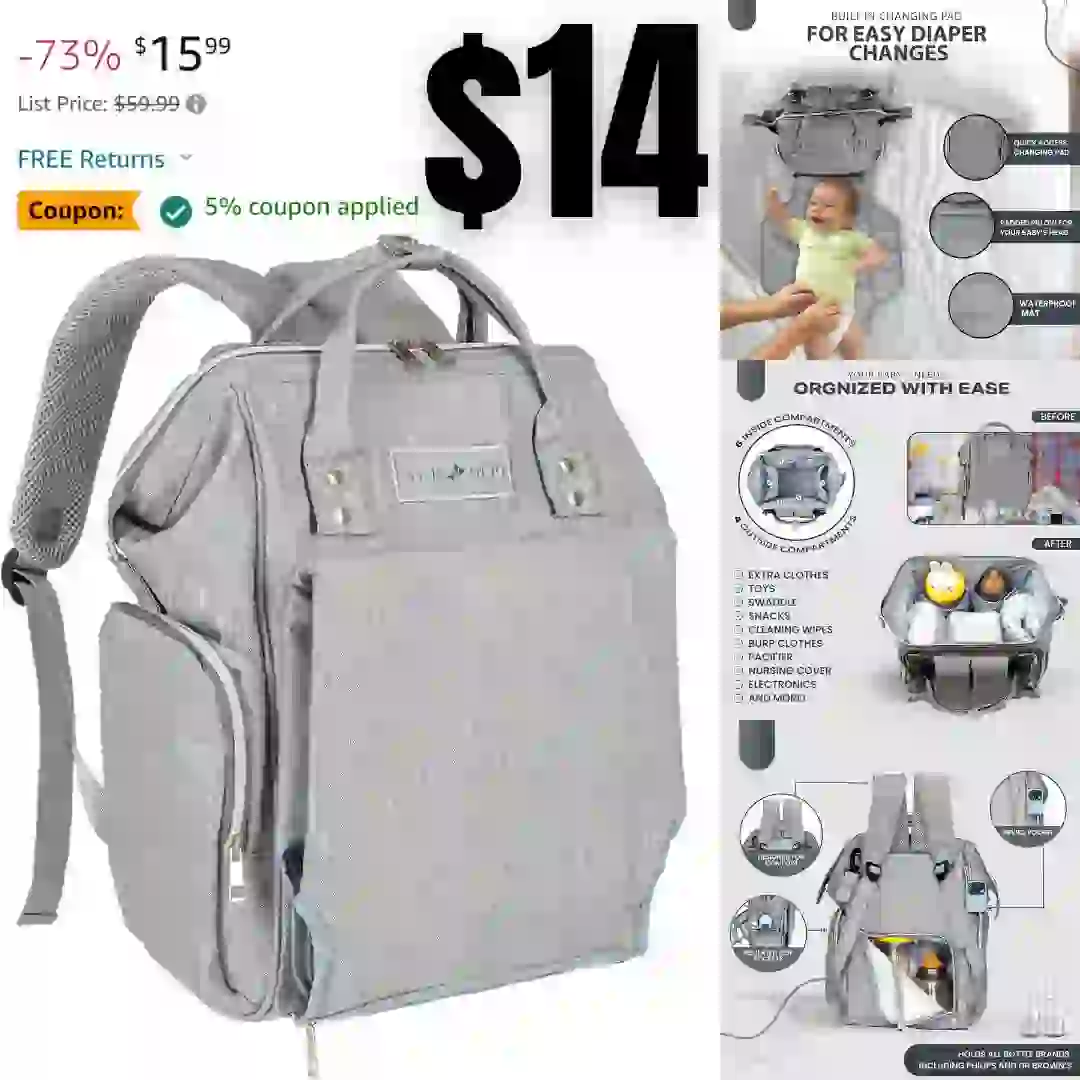 Dept Diaper Bag with Changing Pad