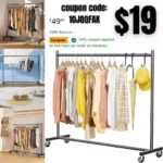 Dicasser Clothing Garment Rack Clothes Organizer on Wheels with10 Hook