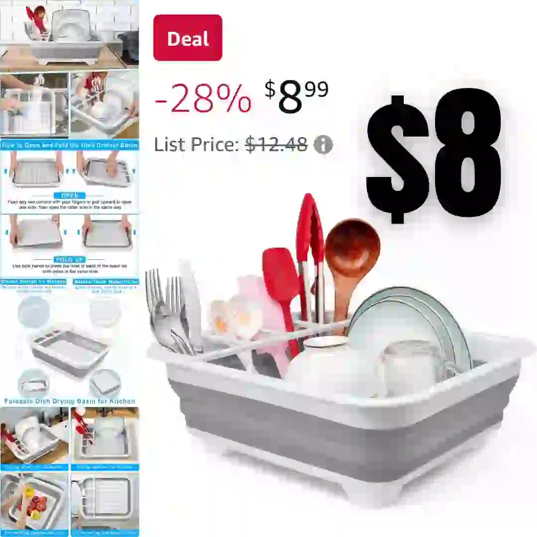 Dish Drying Rack Portable Dish Drainers for Kitchen Counter,Kitchen Sink Organizer RV Accessories Camper Kitchen Organization