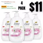 Dove Advanced Care Hand Wash Peony & Rose Oil 4 Count for Soft