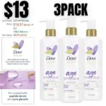 Dove Body Love Body Cleanser Age Embrace 3 Count For Maturing Skin Body Wash with Peptides and Pure Glycerin