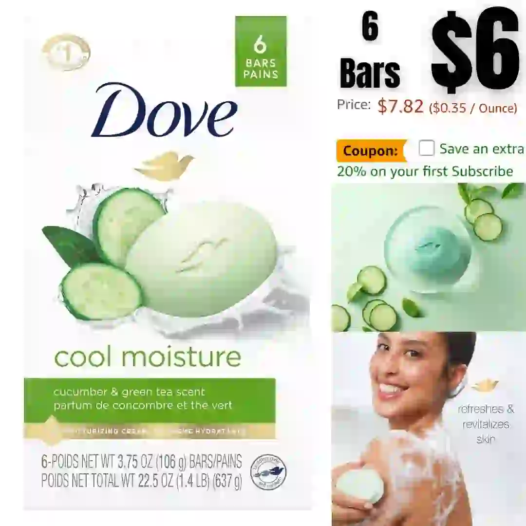 Dove Skin Care Beauty Bar For Softer Skin Cucumber And Green Tea