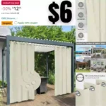 Easy-Going 100% Waterproof Outdoor Curtains Windproof Weatherproof Porch Curtains