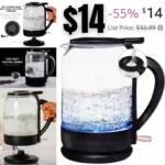 Electric Glass Kettle 1.5 Liter 1500W Instant Hot Water Boiler Heater with ProntoFill Tech