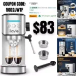 Espresso Machines with Steamer, 20 Bar Espresso Coffee Machine, Easy to Use Cappuccino latte Maker, Espresso Machine for Home