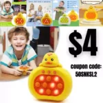 Fast-Push-Bubble-Game Animal for Kids & Adults [Light up Puzzle Speed Push Game] [Duck Handheld Fidget Game Toy] Gift
