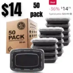 Freshware Meal Prep Containers [50 Pack] 1 Compartment Food Storage Containers with Lids, Bento Box