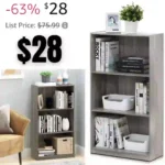 Furinno Basic 3-Tier Bookcase Storage Shelves