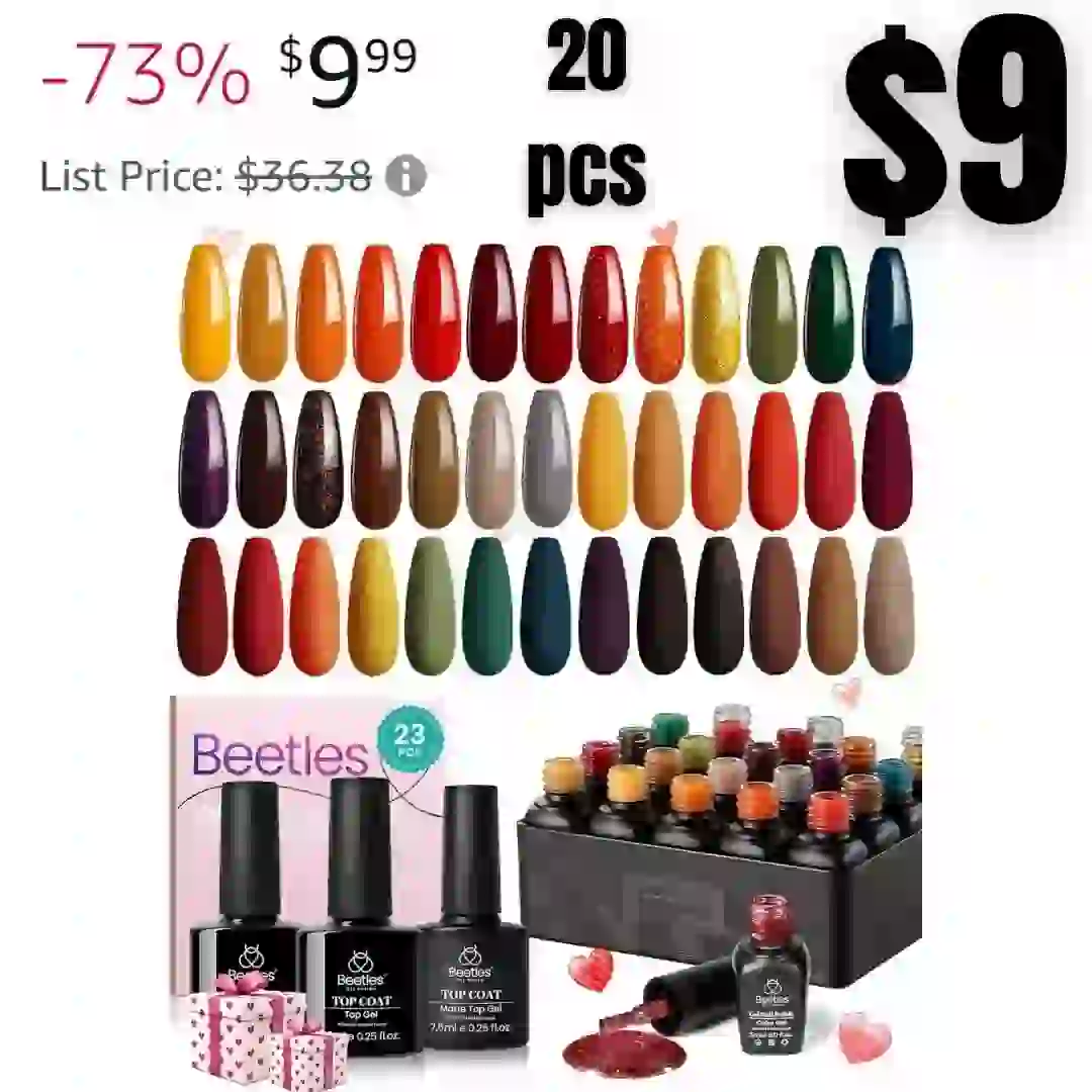 Gel Polish Nail Set 20 Colors Cozy Campfire Collection Orange Yellow Green Brown Gel Polish Set Soak Off Uv Lamp Need Base Glossy