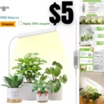 Grow Light for Indoor Plants Growing, Full Spectrum Gooseneck Plant Light for Indoor Plants
