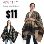 HERA BEAUTY Pashmina Shawls and Wraps, Warm Knit Ruana Ponchos for Women