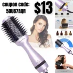 Hair Dryer Brush,Hot Air Brush, Blow Dryer bruch,One Step Hair Dryer and Volumizer with Salon Negative Ionic for Straightening