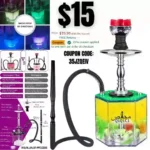 Hookahs Hookah Set Hookah 1 Hos with Everything Modern Hexagon Plus Acrylic Hookah with Hookah Foil Set Hookah Accessories LED Hookah
