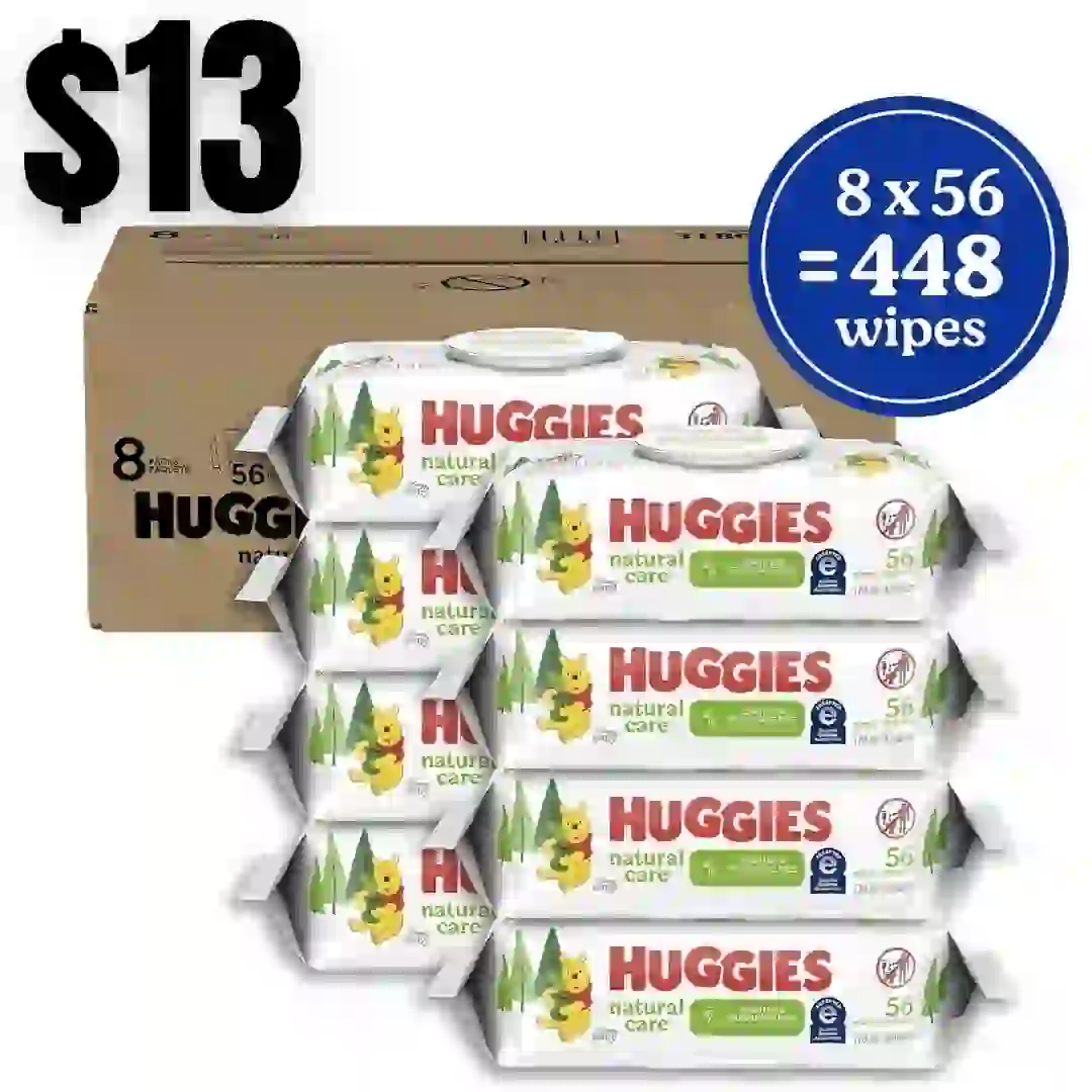 Huggies Natural Care Sensitive Baby Wipes, Unscented, Hypoallergenic