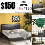 Jade Faux Leather Upholstered Platform Bed Frame  Mattress Foundation with Wood Slat Support