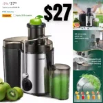 Juicer Machines, HOUSNAT Juicer Whole Fruit and Vegetables with 3-Speed Setting