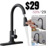 Kitchen Faucets with Pull Down Sprayer-Kitchen Sink faucets-Single Level Stainless Steel
