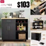 Kitchen Island Cart with Storage,Rolling Kitchen Island Side Table on Wheels with Large Worktop,Storage Cabinet