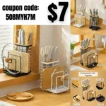 Knife Block Holder Pot Lid Rack Cutting Board Organizer Holder