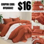 Litanika Terracotta Comforter King Size Set, Boho Tassel Burnt Orange Comforter Aesthetic 3 Pieces