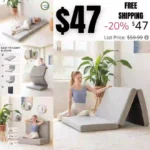 Memory Foam Mattress, 4 inch Single Folding Mattress with Collapsible and Washable Cover, Travel and Guest Mat