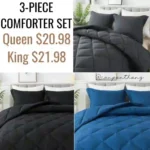 Minoroty Queen Size Comforter Set – All-Season Down Alternative Bed Comforters Bedding Sets with 2 Pillow Shams – Machine Washable