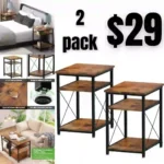 Modern Side Table Nightstands Set-of-2 End Table with Storage