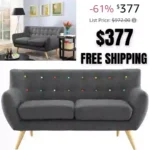Modway Remark Mid-Century Modern Loveseat With Upholstered Fabric